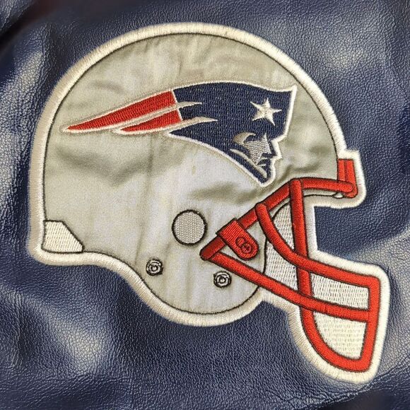 NFL New England Patriots Kids Medium (5-6) Faux Leather Sports Jacket Football - Picture 9 of 10